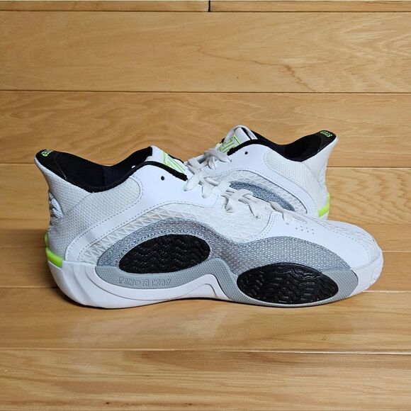 Nike Jordan Tatum 2 GS White Green Black Basketball Kids Sneaker Shoe FJ6459-100 - Picture 7 of 11